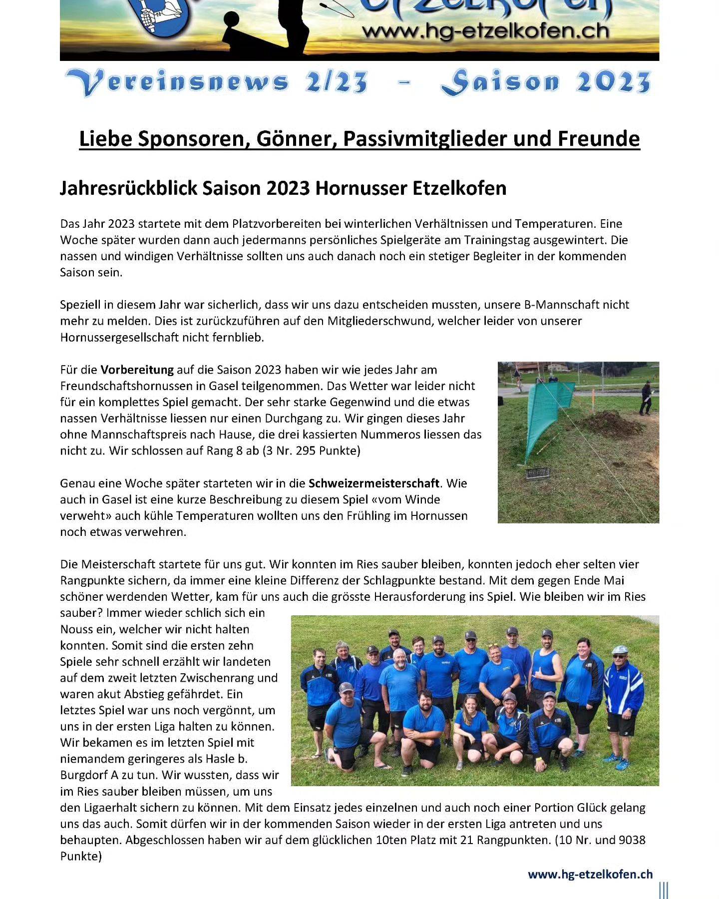 Vereinsnews Herbst 2023…
